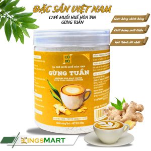 Cà phê muối Huế gừng tuần hòa tan - Gu đậm cà phê - Thương hiệu CỐ ĐÔ - Đặc sản Huế - Hũ 270g - Kingsmart