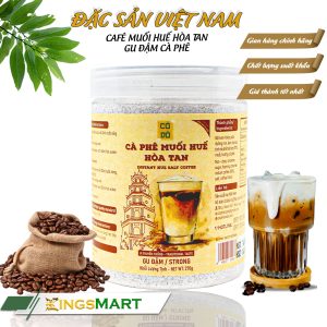 Cà phê muối Huế hòa tan - Gu đậm cà phê - Thương hiệu CỐ ĐÔ - Đặc sản Huế - Hũ 270g - Kingsmart