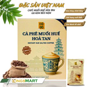 Cà phê muối Huế hòa tan - Gu kem béo mặn - Thương hiệu CỐ ĐÔ - Đặc sản Huế - Hộp 8 gói 19g - Kingsmart
