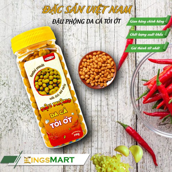 Đậu phộng da cá tỏi ớt - Thương hiệu TRƯỜNG TÂN - Hũ 260g - Kingsmart - Ảnh 3