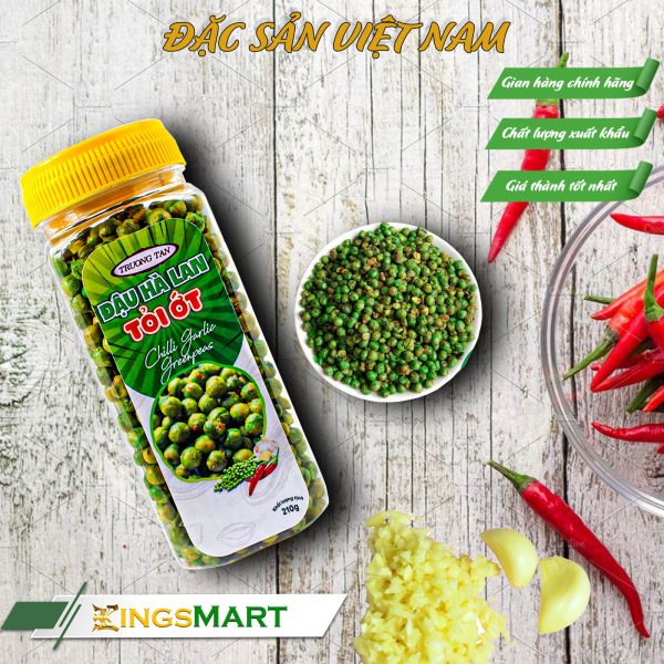 Đậu Hà Lan rang tỏi ớt - Thương hiệu TRƯỜNG TÂN - Hũ 210g - Kingsmart - Ảnh 3