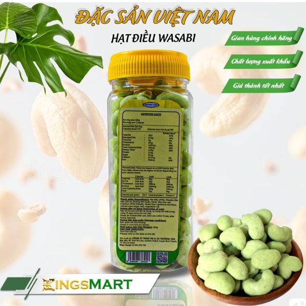 Hạt điều wasabi - Thương hiệu TRƯỜNG TÂN - Hũ 265g - Kingsmart - Ảnh 2