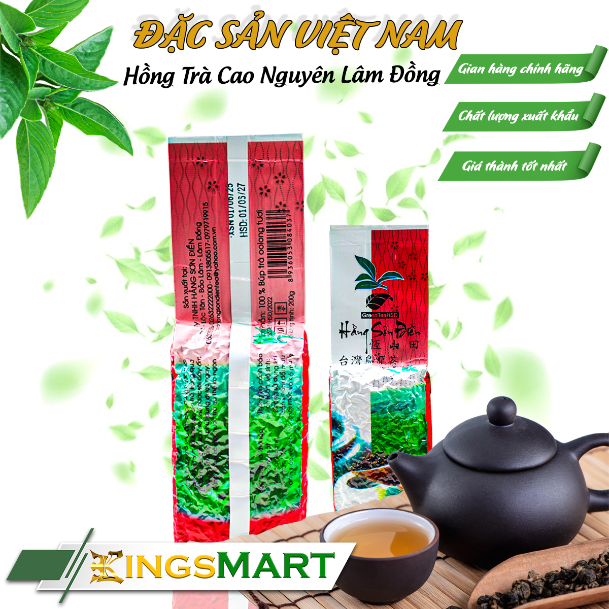 Hồng trà cao nguyên Lâm Đồng - Thương hiệu Hằng Sơn Điền - Túi 250g - Kingsmart - Ảnh 2