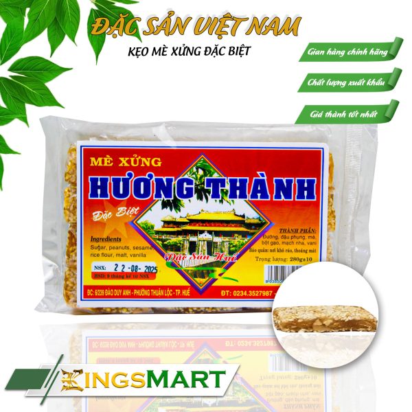 Kẹo mè xửng dẻo siêu mỏng ít dính răng - Thương hiệu HƯƠNG THÀNH - Đặc sản HUẾ - Túi 150g - Kingsmart