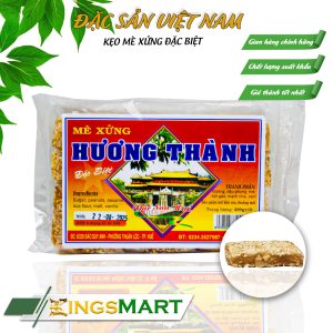 Kẹo mè xửng dẻo - Thương hiệu HƯƠNG THÀNH - Đặc sản HUẾ - Túi 280g/10 miếng chữ nhật - Kingsmart