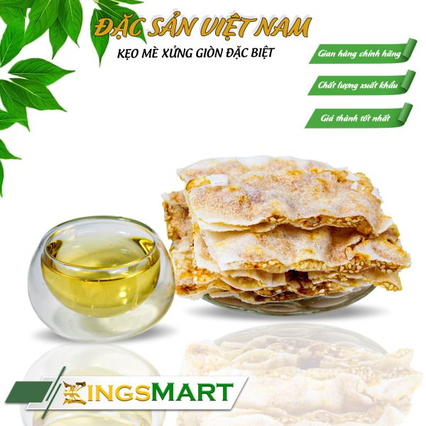 Kẹo mè xửng bánh tráng giòn - Thương hiệu HƯƠNG THÀNH - Đặc sản HUẾ - Túi 150g - Kingsmart - Ảnh 2