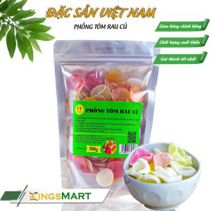 Bánh phồng tôm rau củ - Thương hiệu VIDATA - Đặc sản Tây Sơn Bình Định - Túi 300g - Kingsmart