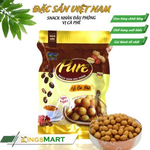 Snack nhân đậu phộng vị cà phê - Thương hiệu PURE THÀNH CÔNG - Túi 140g - Kingsmart