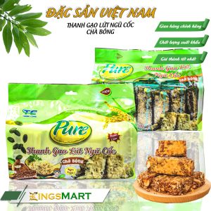 Thanh gạo lứt ngũ cốc chà bông - Thương hiệu PURE THÀNH CÔNG - Đặc Sản Sài Gòn - Túi 450g/18 thanh - Kingsmart